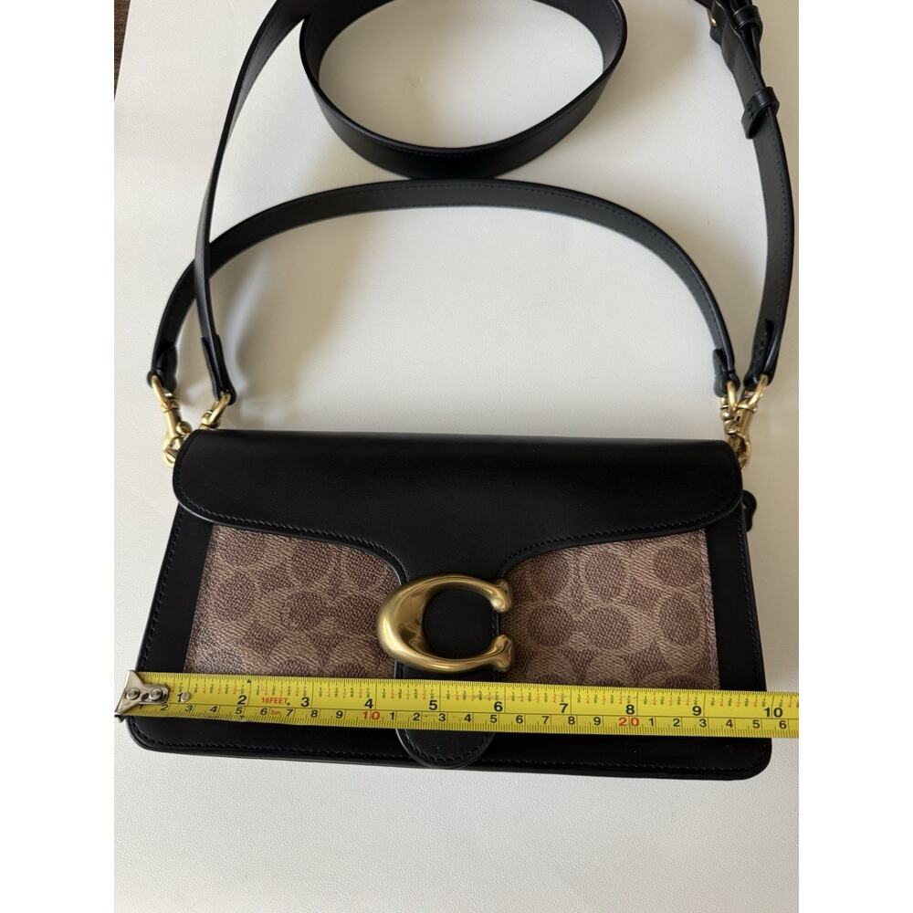 Coach Tabby Shoulder Bag 26 91215 Signature Canvas Black Leather Brown Crossbody - Picture 11 of 16